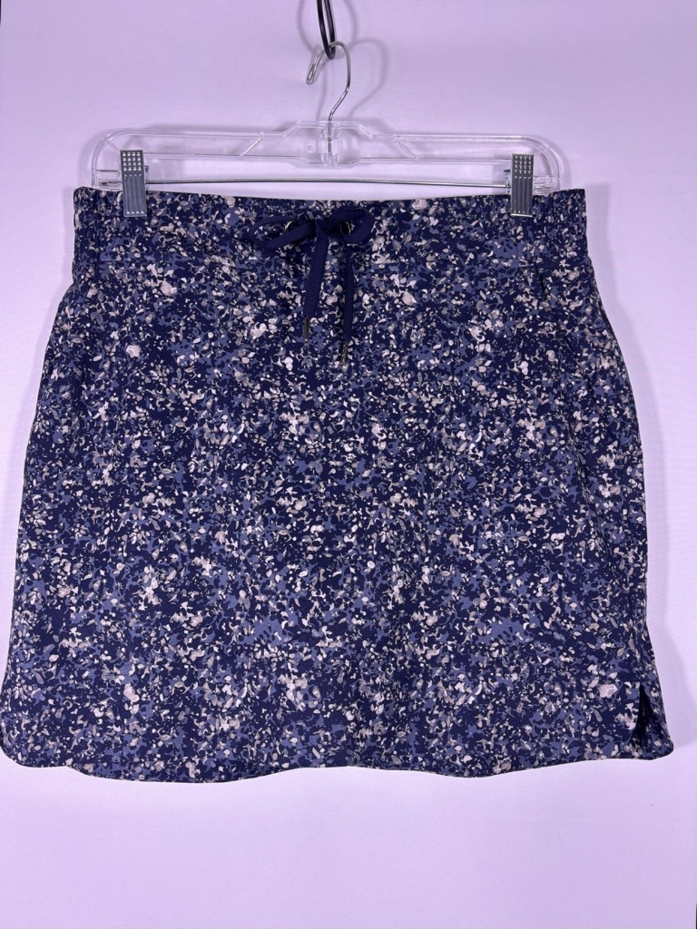 Athleta Skort Navy Floral Athletic Tennis Golf Skirt Shorts Pockets Sz 6